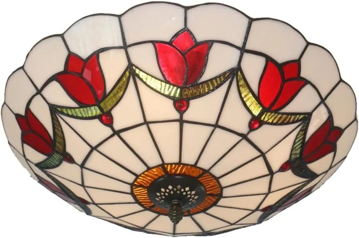 16 Inch Tiffany Style Ceiling Light Flush Mount - Image 1