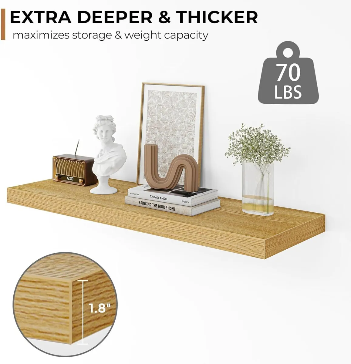 Floating Shelves Rustic Wooden Wall (2 Pack) - Image 4