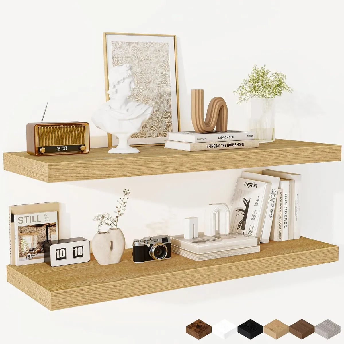 Floating Shelves Rustic Wooden Wall (2 Pack) - Image 1