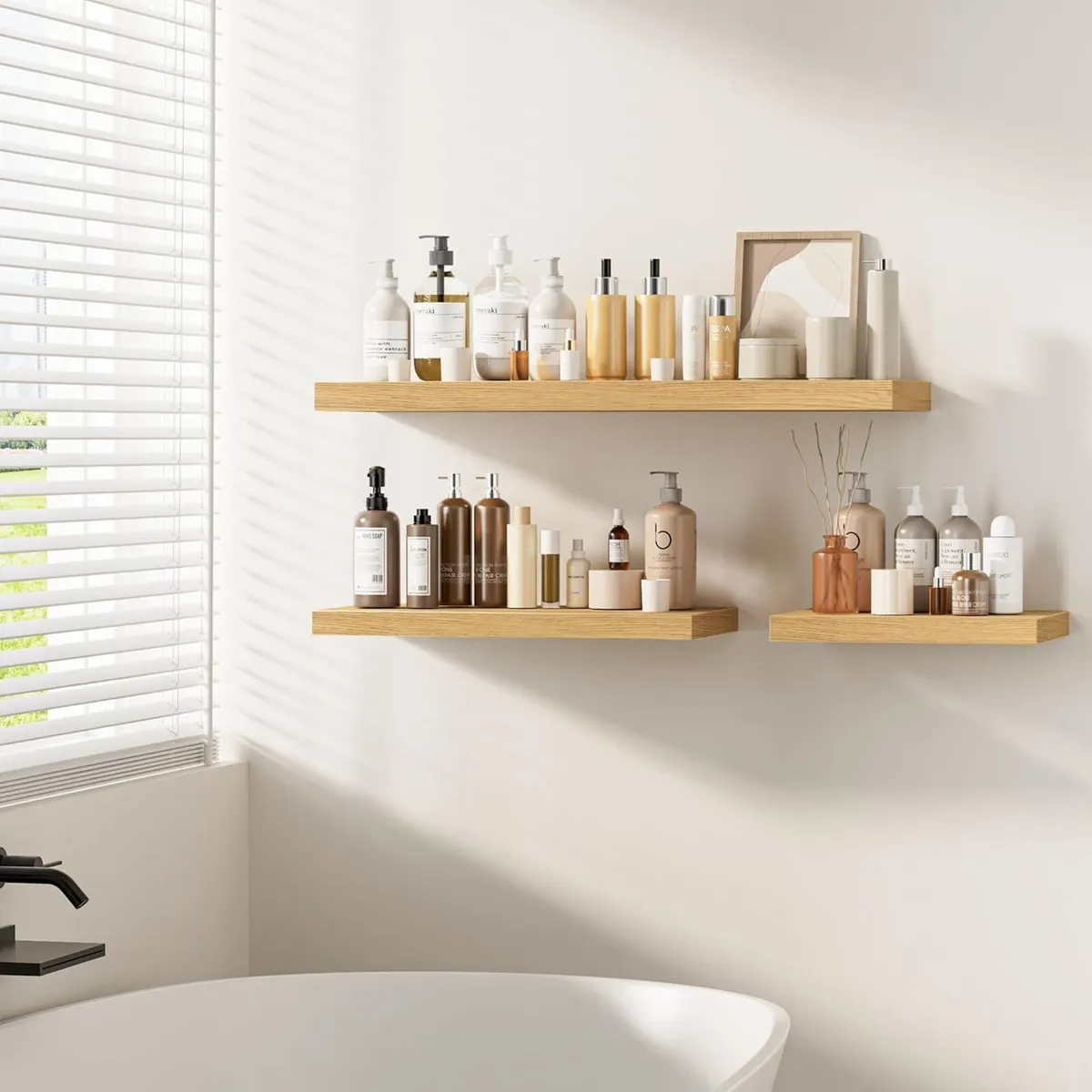 Floating Shelves Rustic Wooden Wall (2 Pack) - Image 2