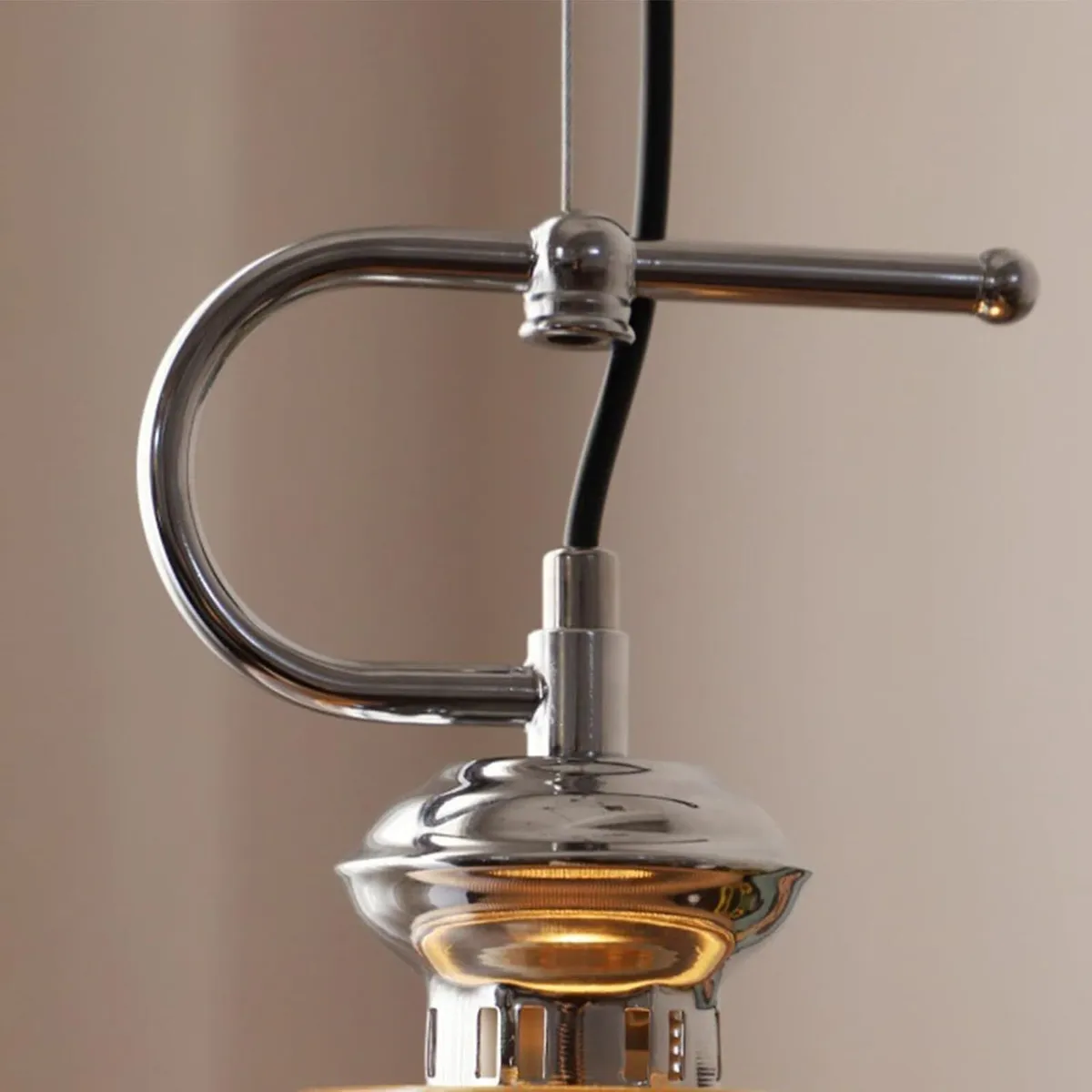 Modern Pendant Light with Ribbed Glass Shade - Image 3