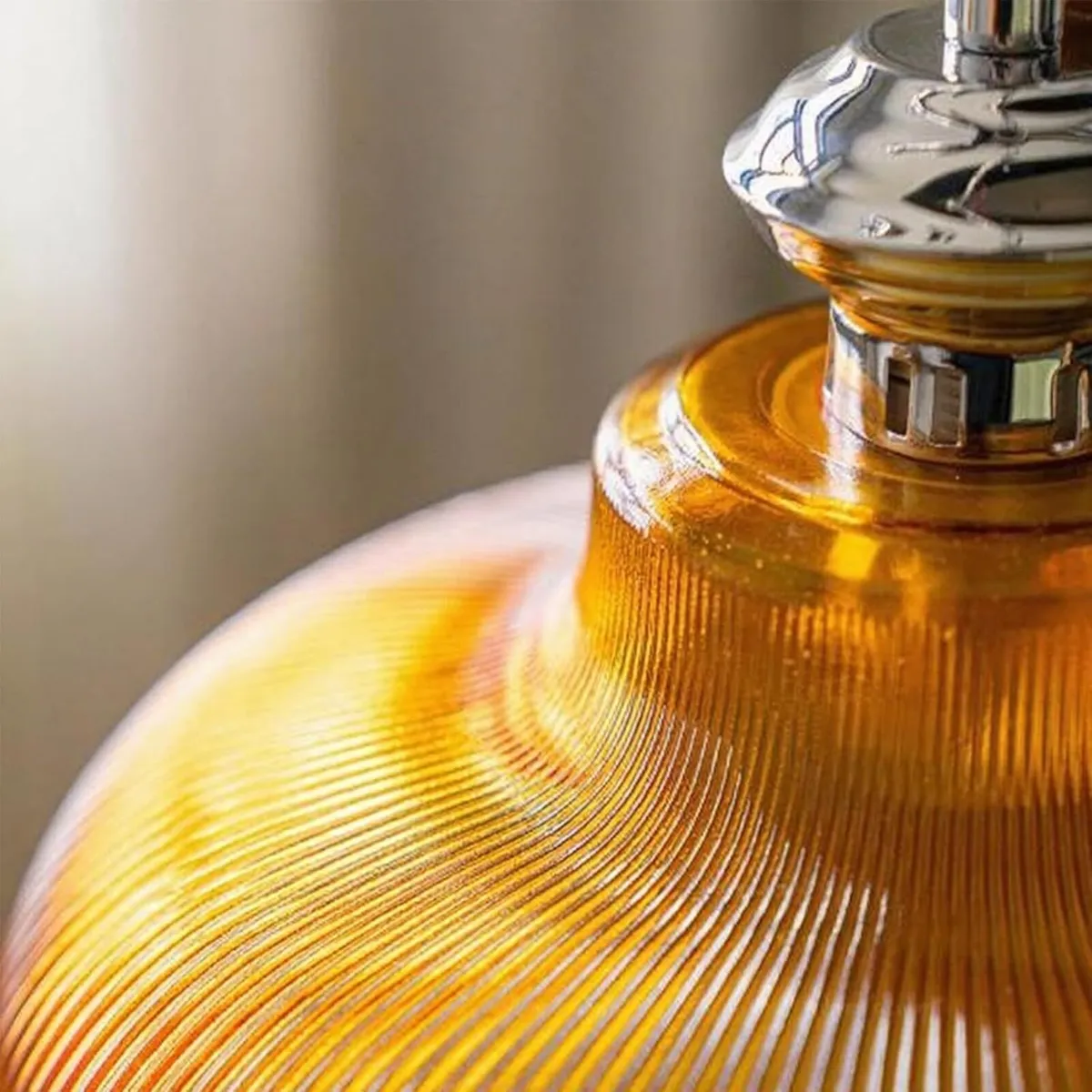 Modern Pendant Light with Ribbed Glass Shade - Image 4
