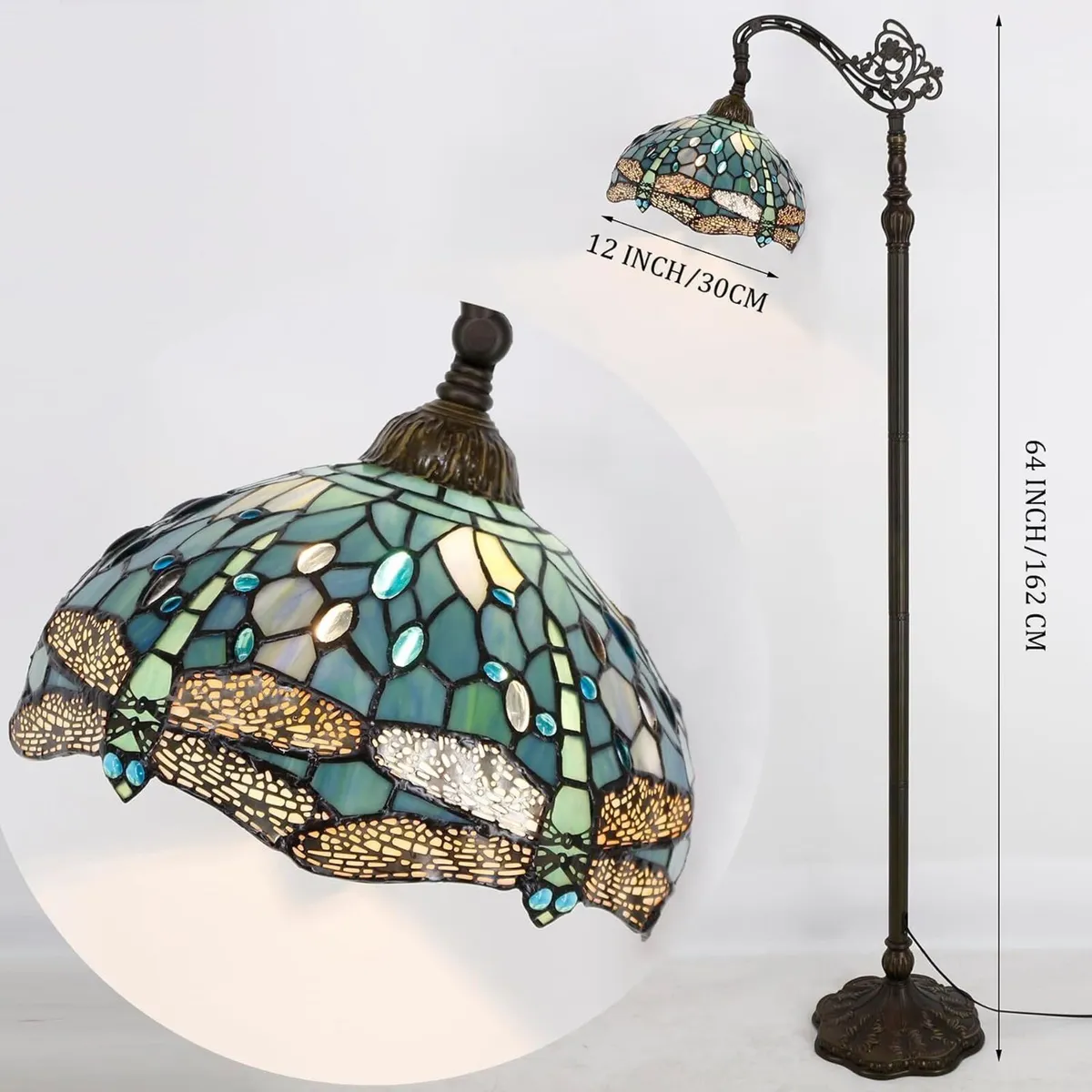Tiffany Floor Lamp Sea Stained Glass Dragonfly - Image 4