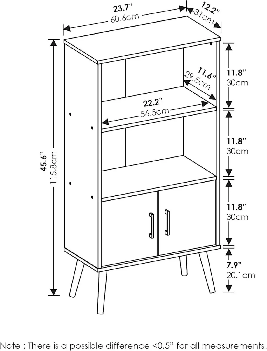 Storage Shelves Cabinet with Doors and Bookshelf - Image 3