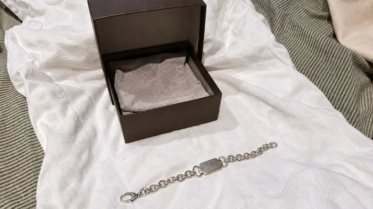 Men's Authentic Gucci Sterling Silver Necklace & Bracelet Set | Box & Dust Bags - Image 2