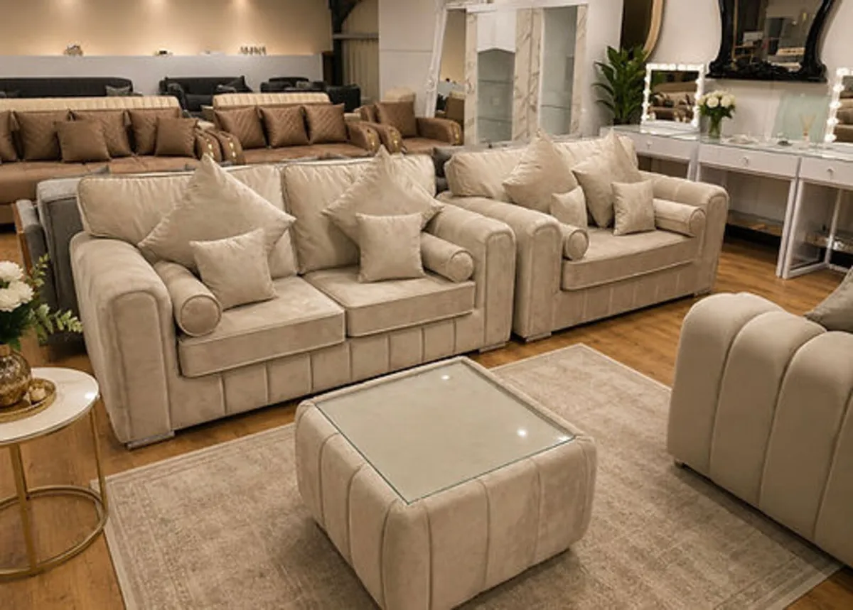 Milano Fullback Cushions Sofa + Coffee Table - Image 1