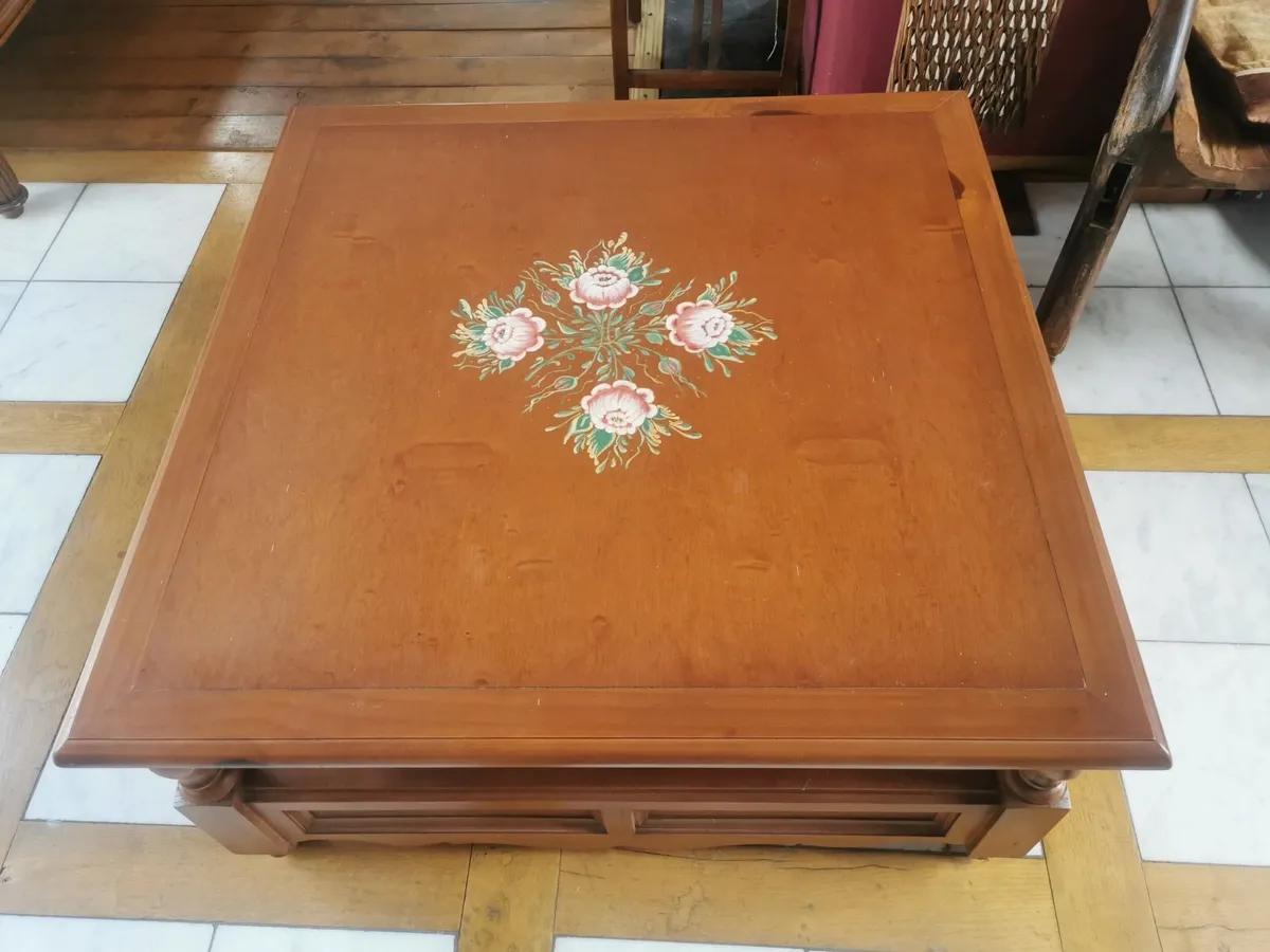 Square hand painted Coffee Table - Image 2