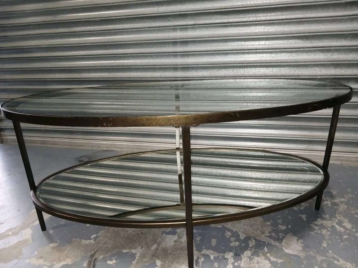 Pair of Hudson oval glass coffee tables - Image 3