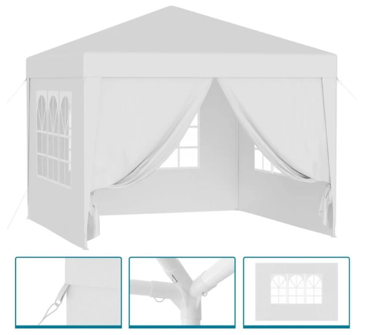 Waterproof 3x3m Gazebo with 4 Side Walls - Image 3
