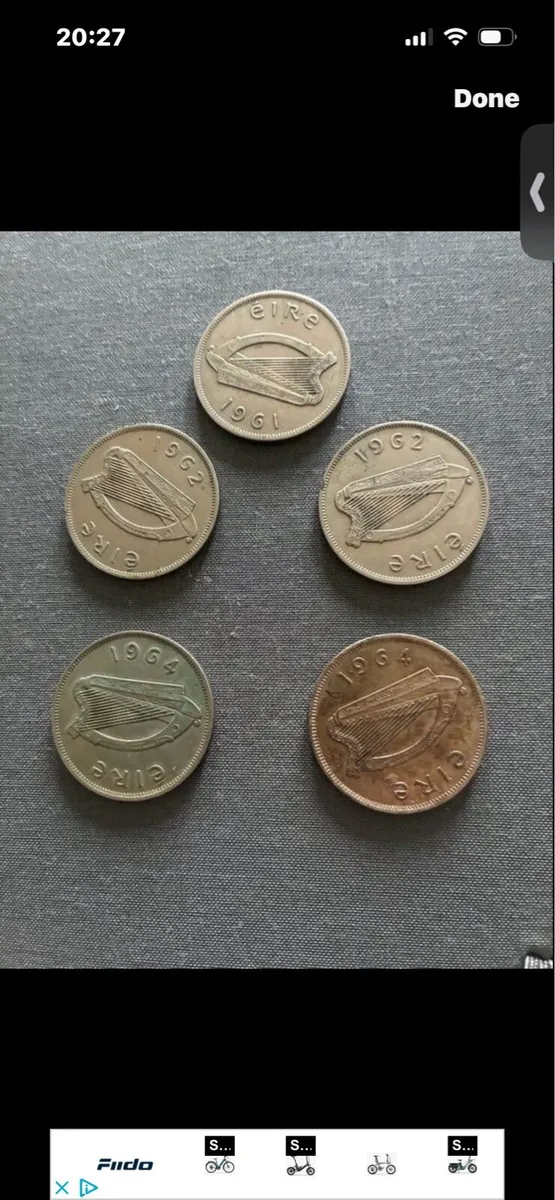 5 Vintage Leath Choroin/ Half Crowns - Image 1