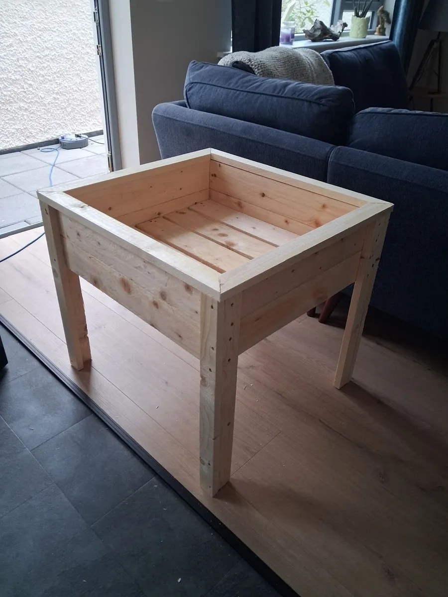 Handmade Wooden Raised Planter - Image 1