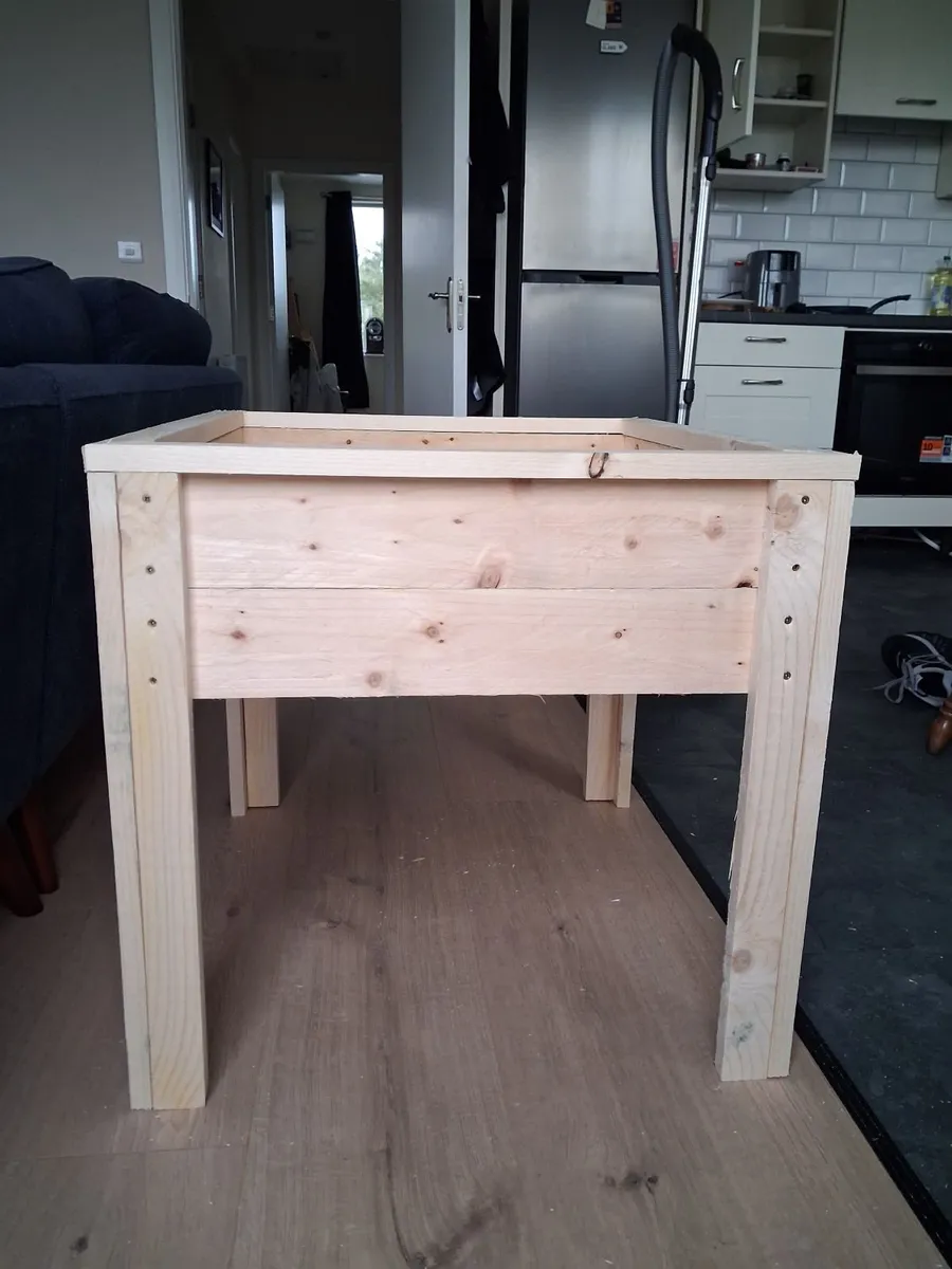 Handmade Wooden Raised Planter - Image 3