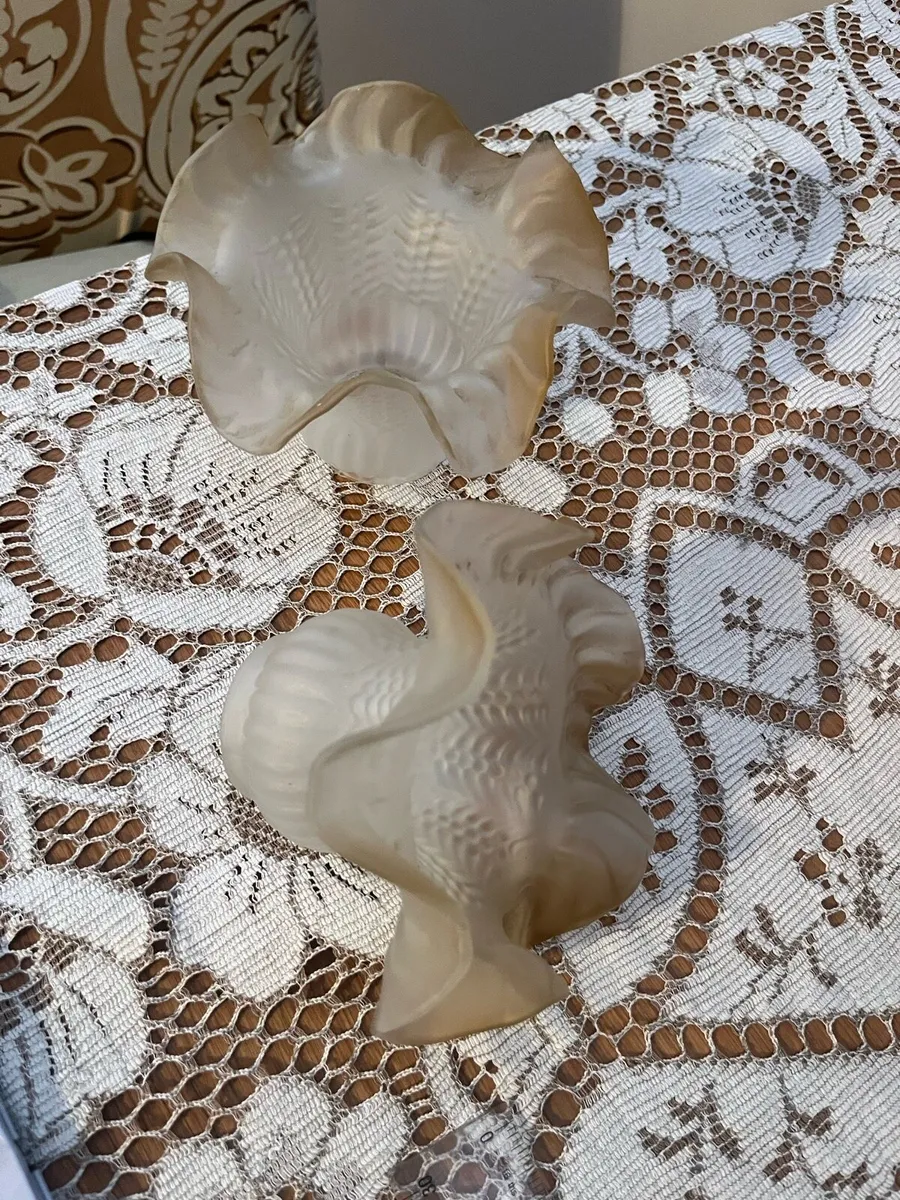 2  glass vintage lampshades - Image 2