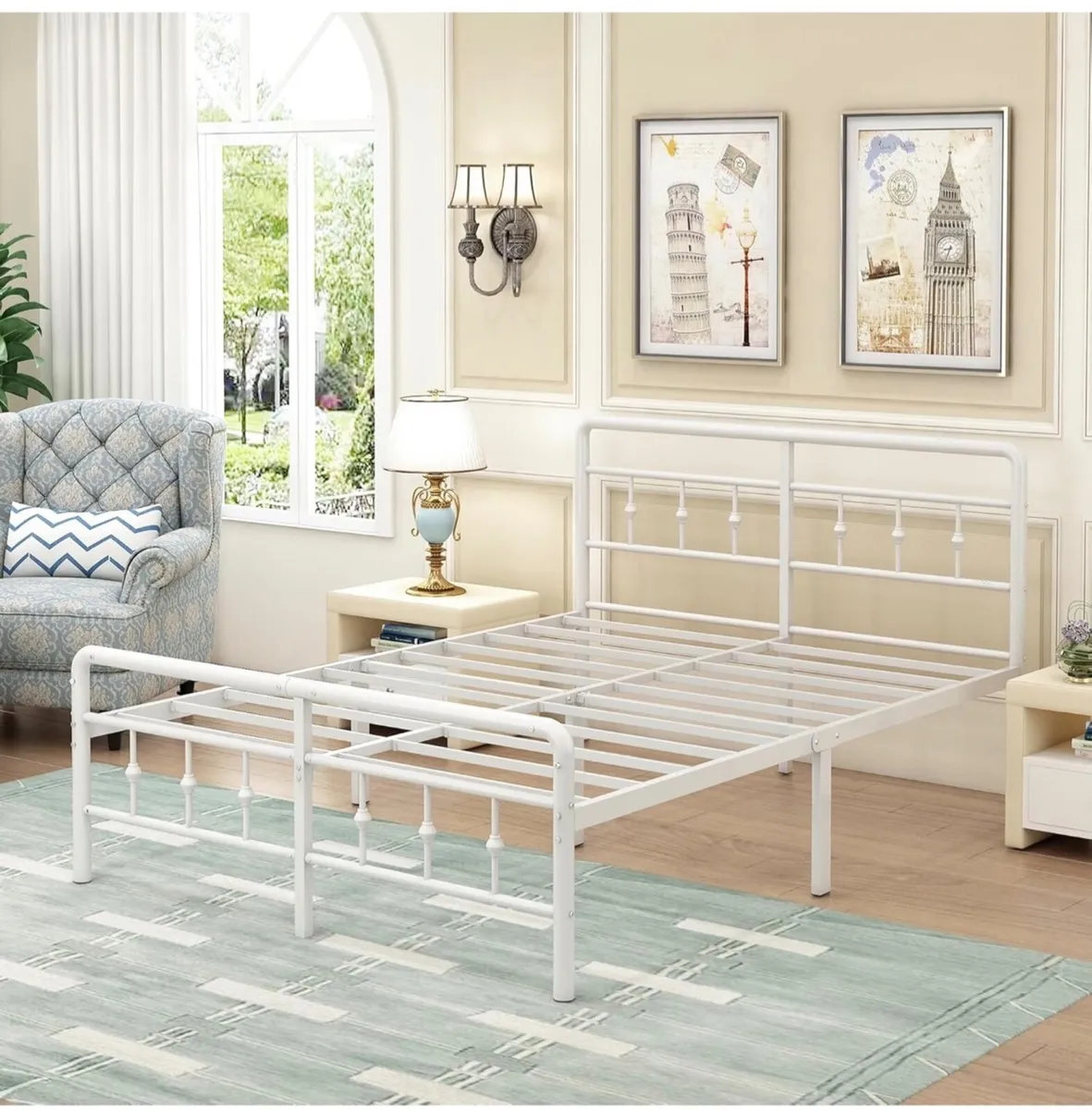 Double Bed Frame with Victorian Headboard - Image 4