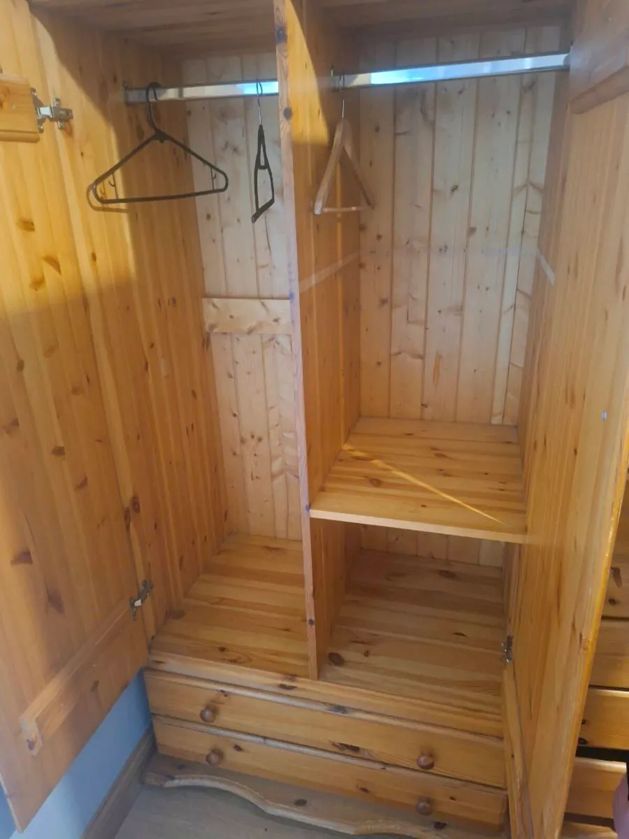 Pine Wardrobe and Drawer - Image 2