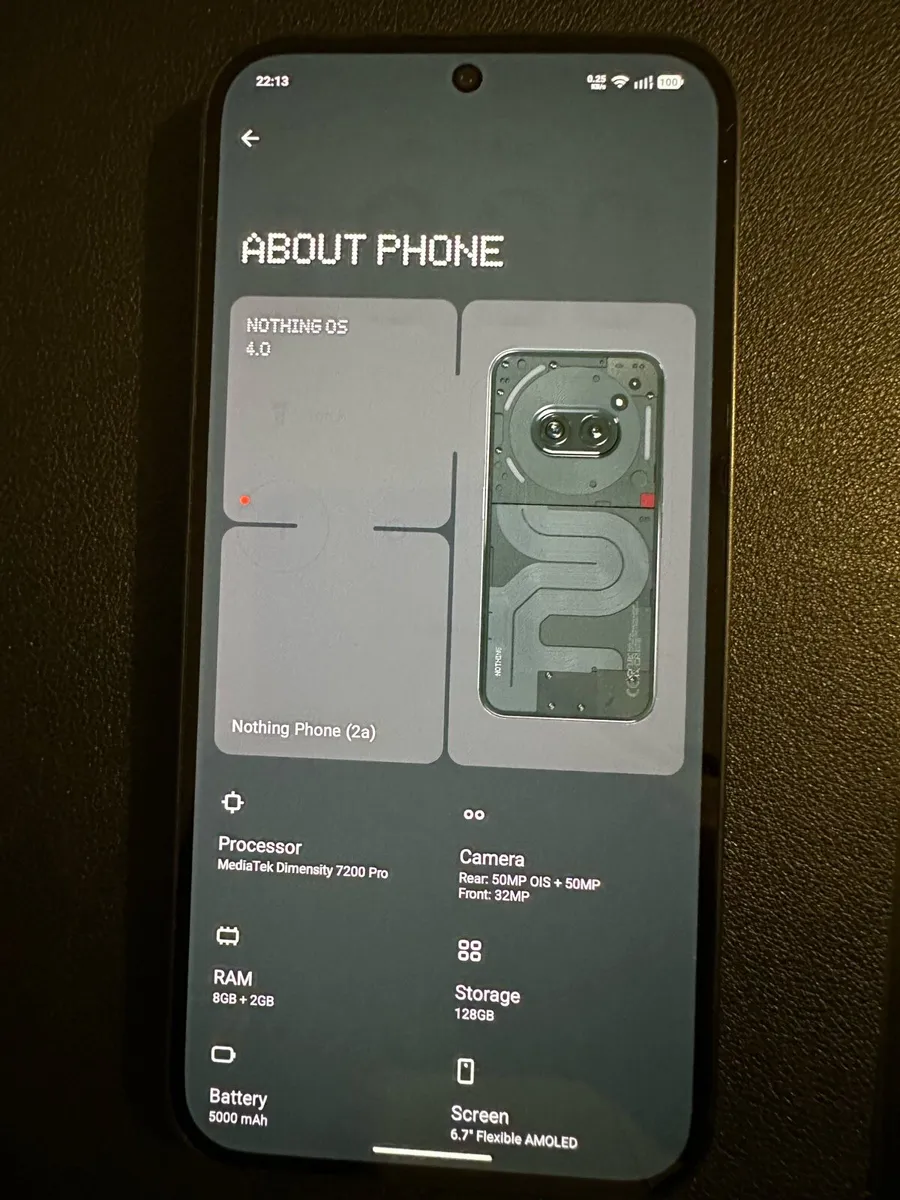 Nothing Phone 2(a) - 128 GB Unlocked - Image 1