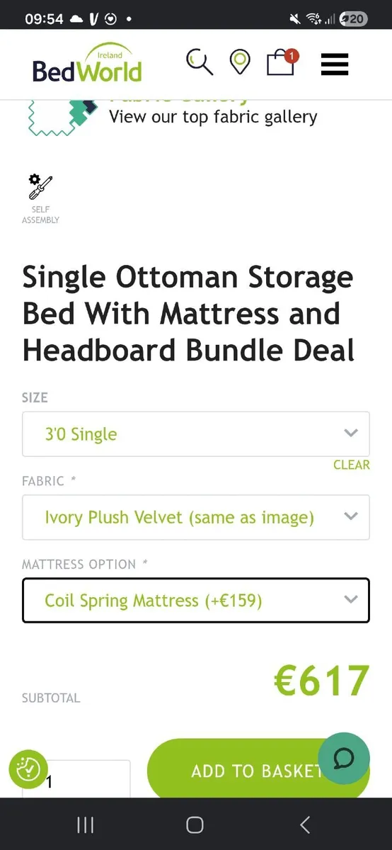 Single Ottoman Bed with Headboard. - Image 4