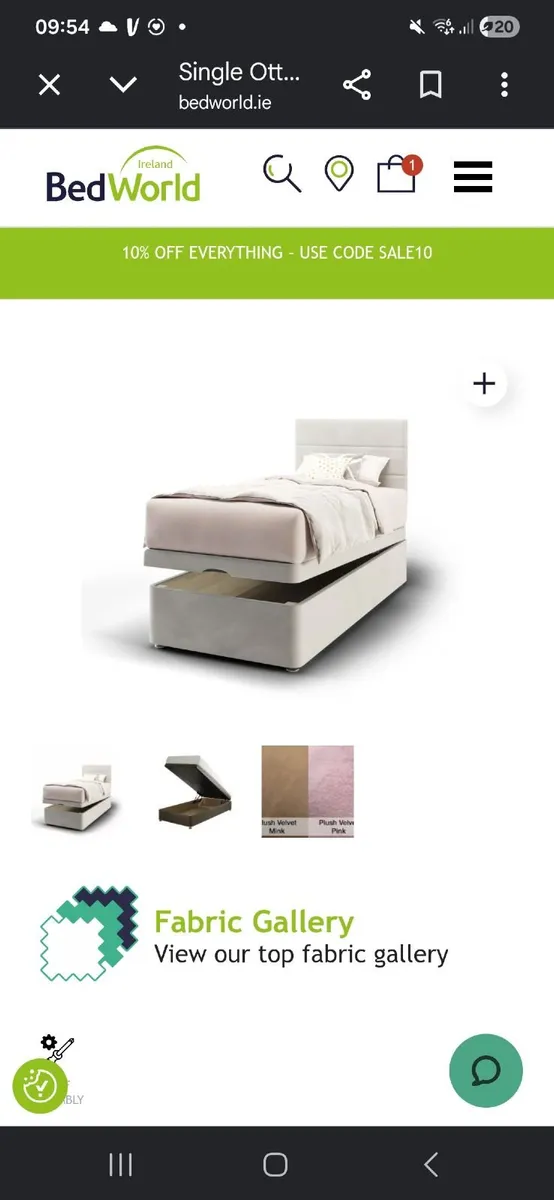 Single Ottoman Bed with Headboard. - Image 1