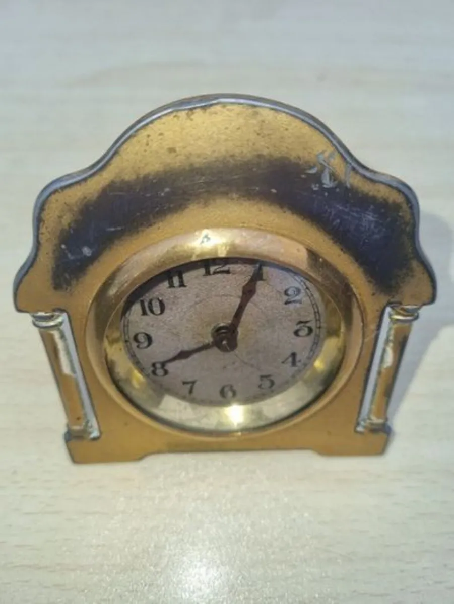 Antique brass desk clock - Image 2
