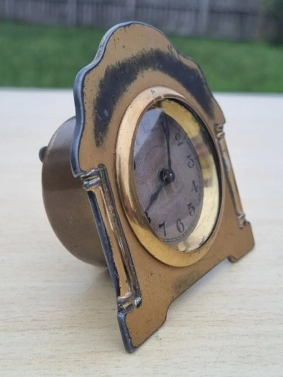 Antique brass desk clock - Image 3