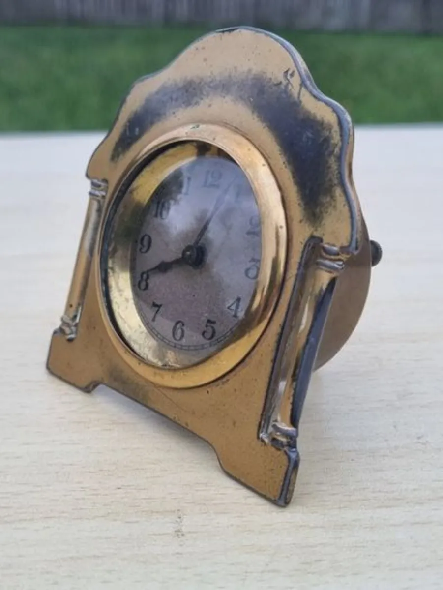 Antique brass desk clock - Image 4