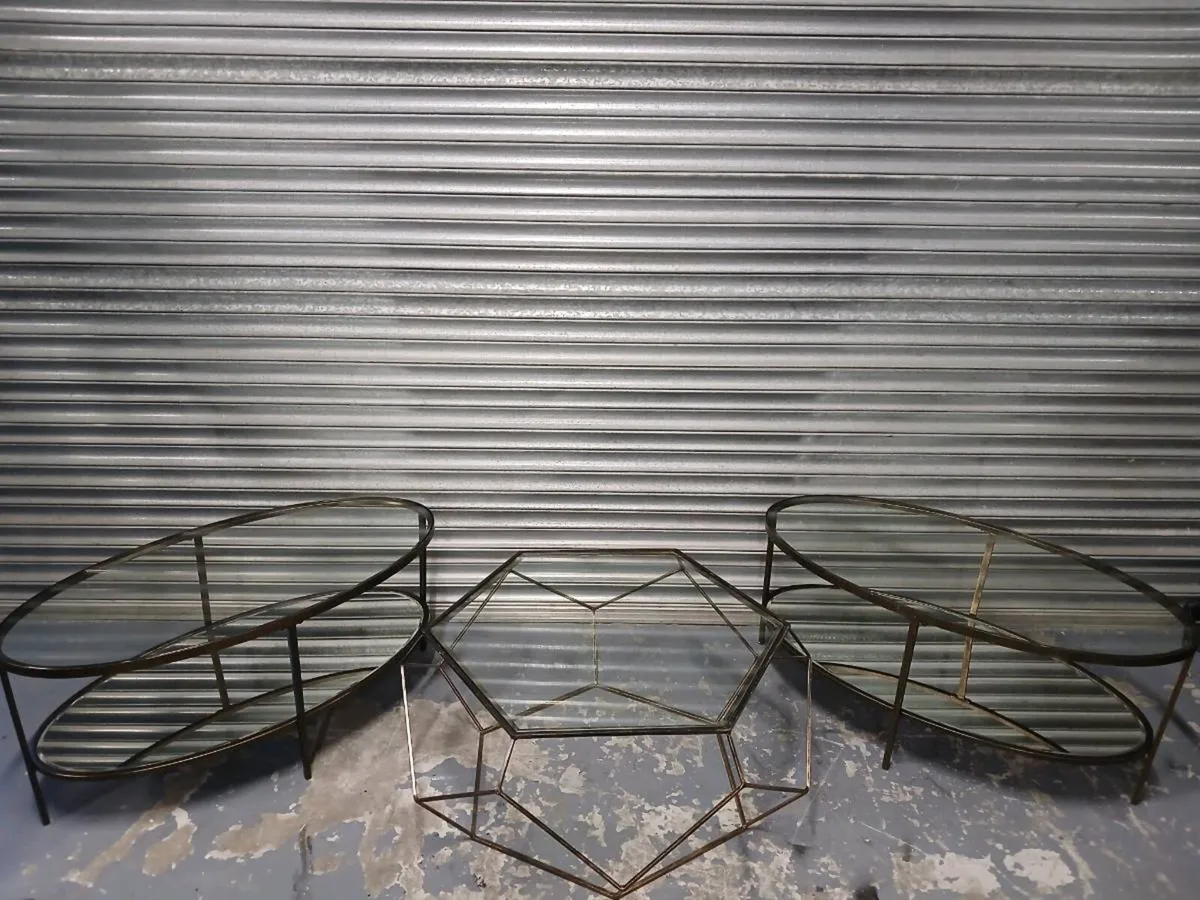 West Elm Faceted Glass Coffee Table - Image 2