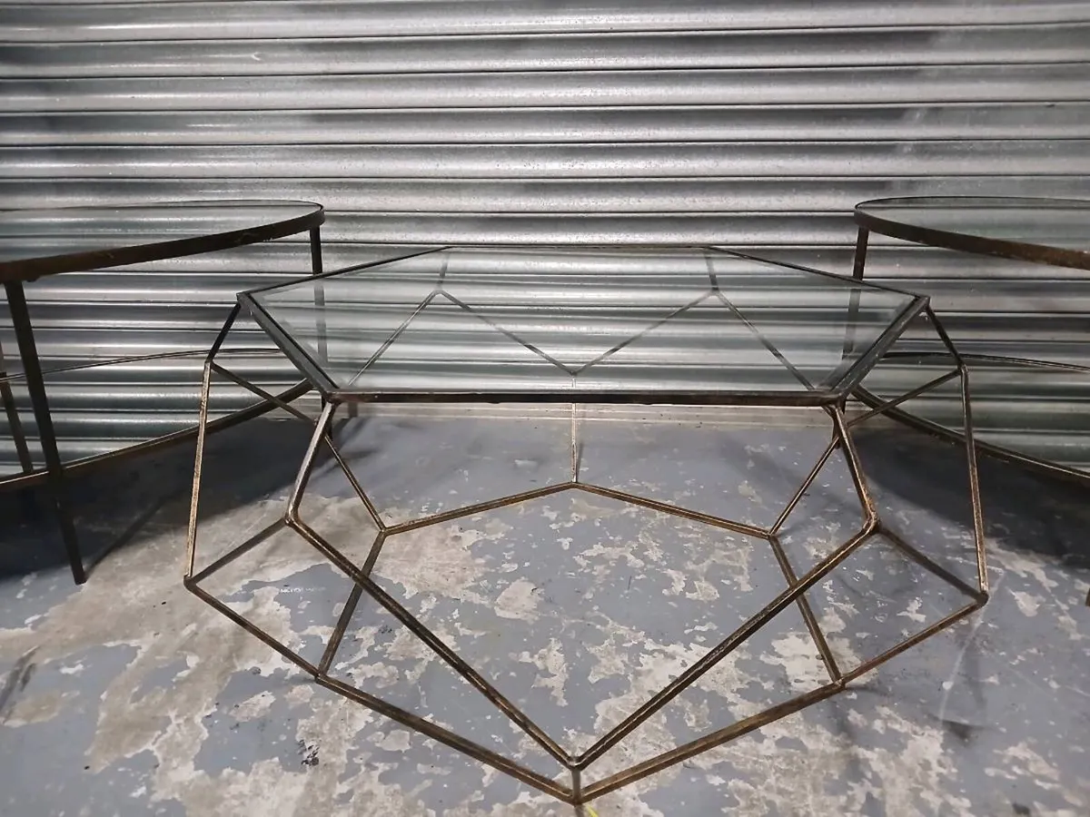 West Elm Faceted Glass Coffee Table - Image 3