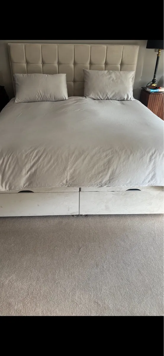 Super king bed frame and matching headboard - Image 1