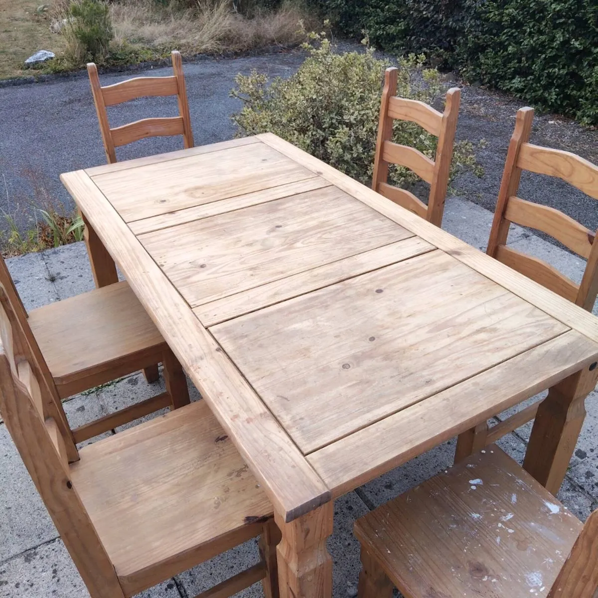 Mexican Pine table and 6 chairs. - Image 2