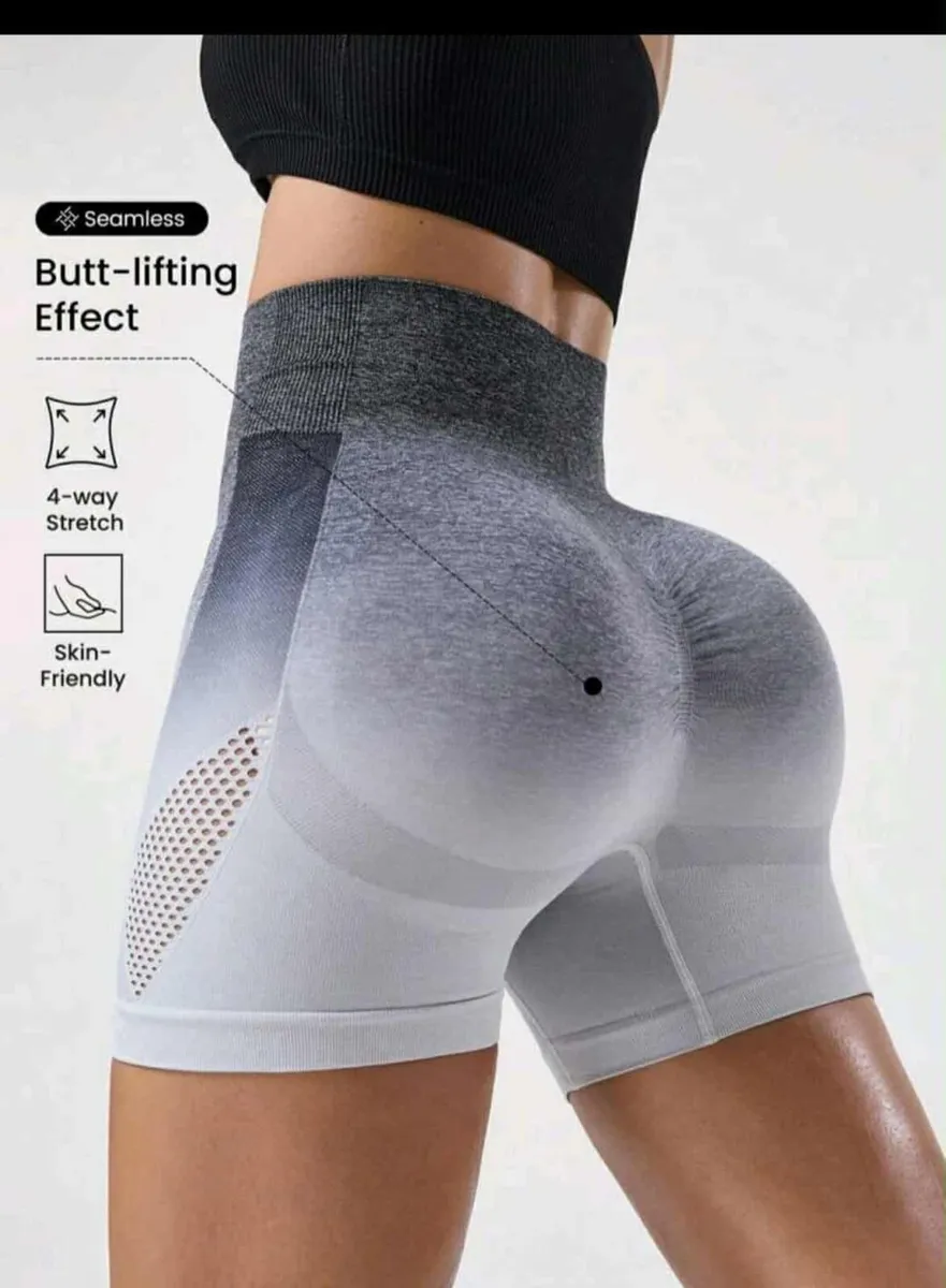 Seamless Ombre High-Waist Sports Shorts - Image 4