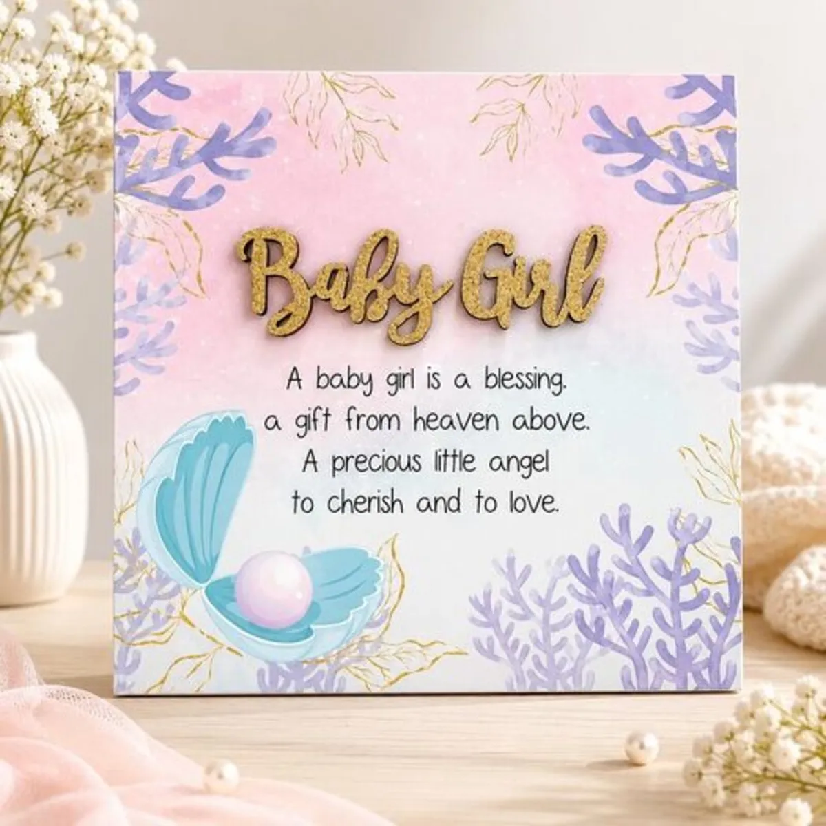 Baby Girl Decorative Plaque A Souvenir of a Baby - Image 1
