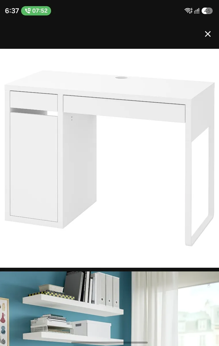 IKEA MICKE Desk with Storage - White - Image 3