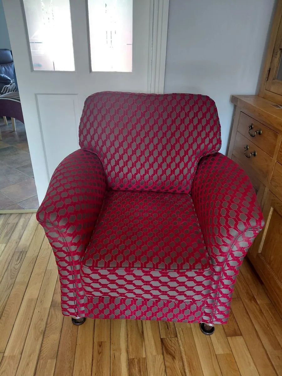 Arm Chairs & Oak Cabinet - Image 1