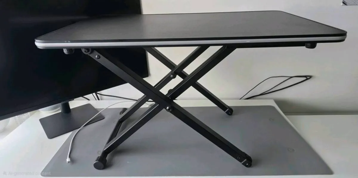 Adjustable Standing Desk Converter / Riser - Black - Image 2