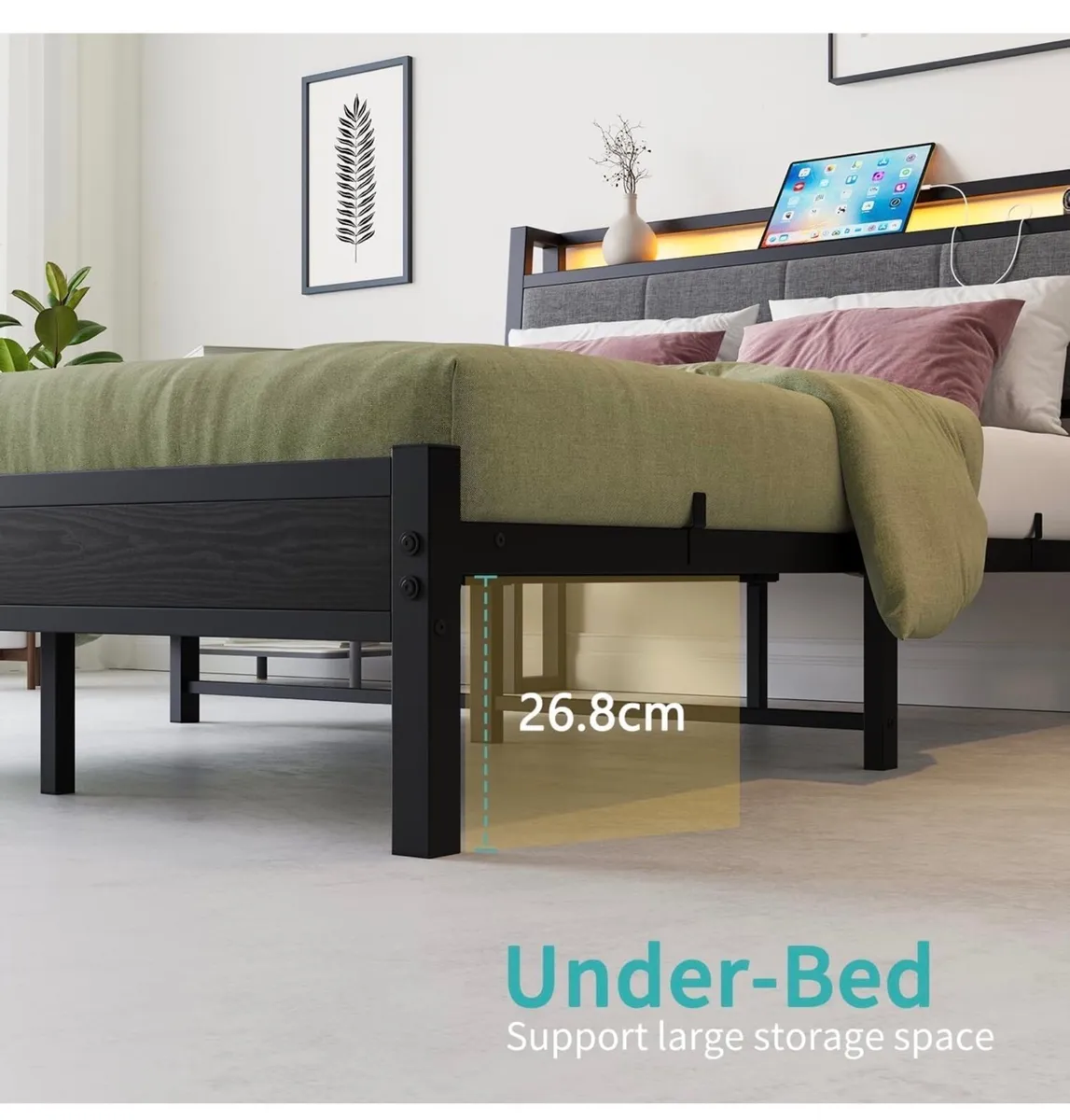 Double Bed Frame, 4FT6 Bed Frame Ergonomics Double - Image 3