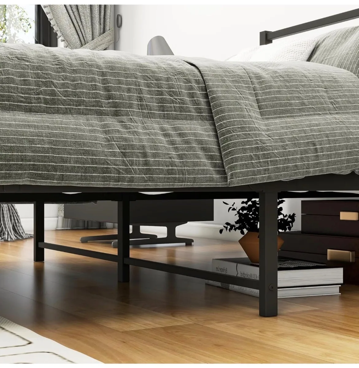 16cm Low Profile 4ft6 Double Bed Frame with Metal - Image 4