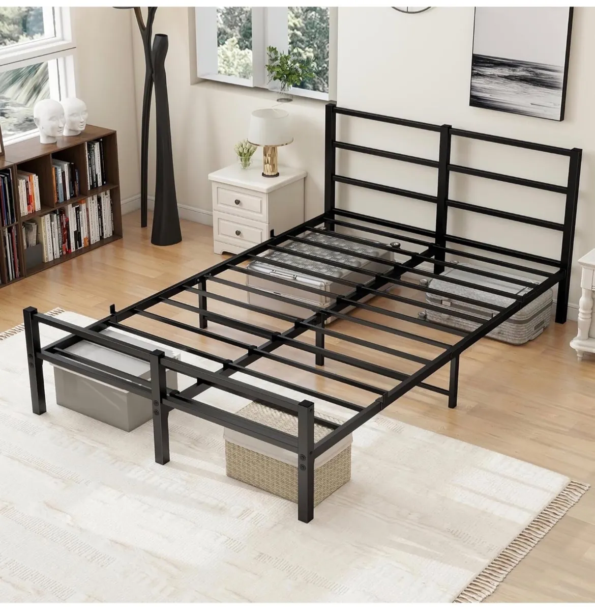 16cm Low Profile 4ft6 Double Bed Frame with Metal - Image 2