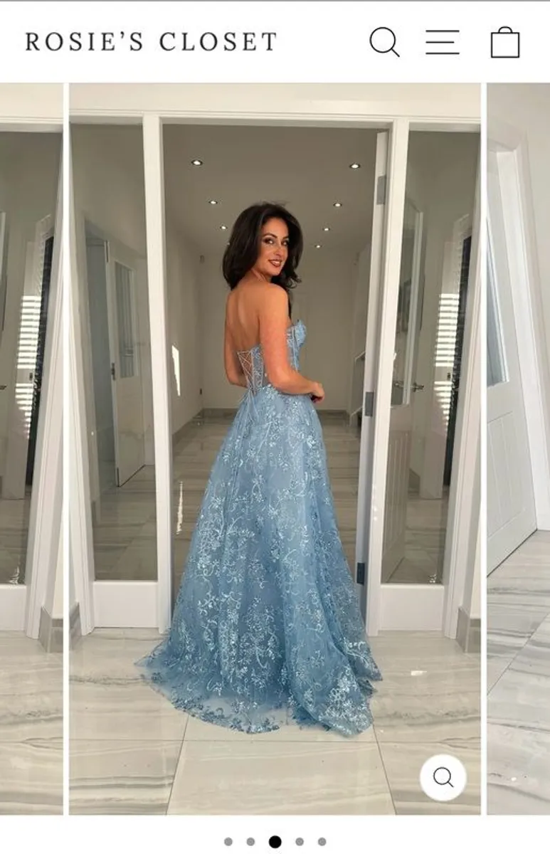 Stunning Blue Debs Dress (strapless or with straps) with sparkle) - Image 1