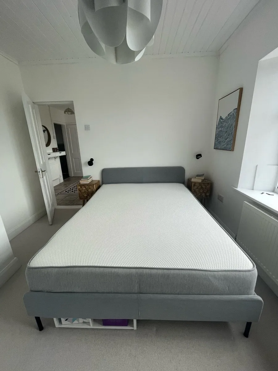 King Size Bed Frame and Mattress - Image 1