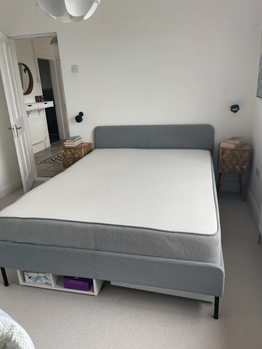 King Size Bed Frame and Mattress - Image 2