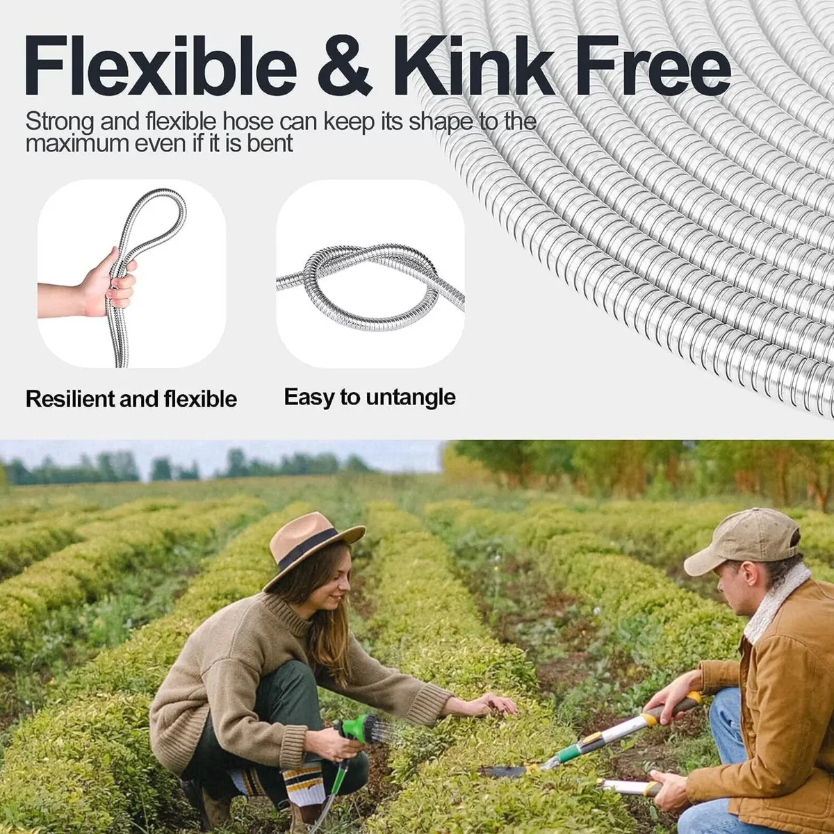 100ft Stainless Steel Garden Hose - Image 4