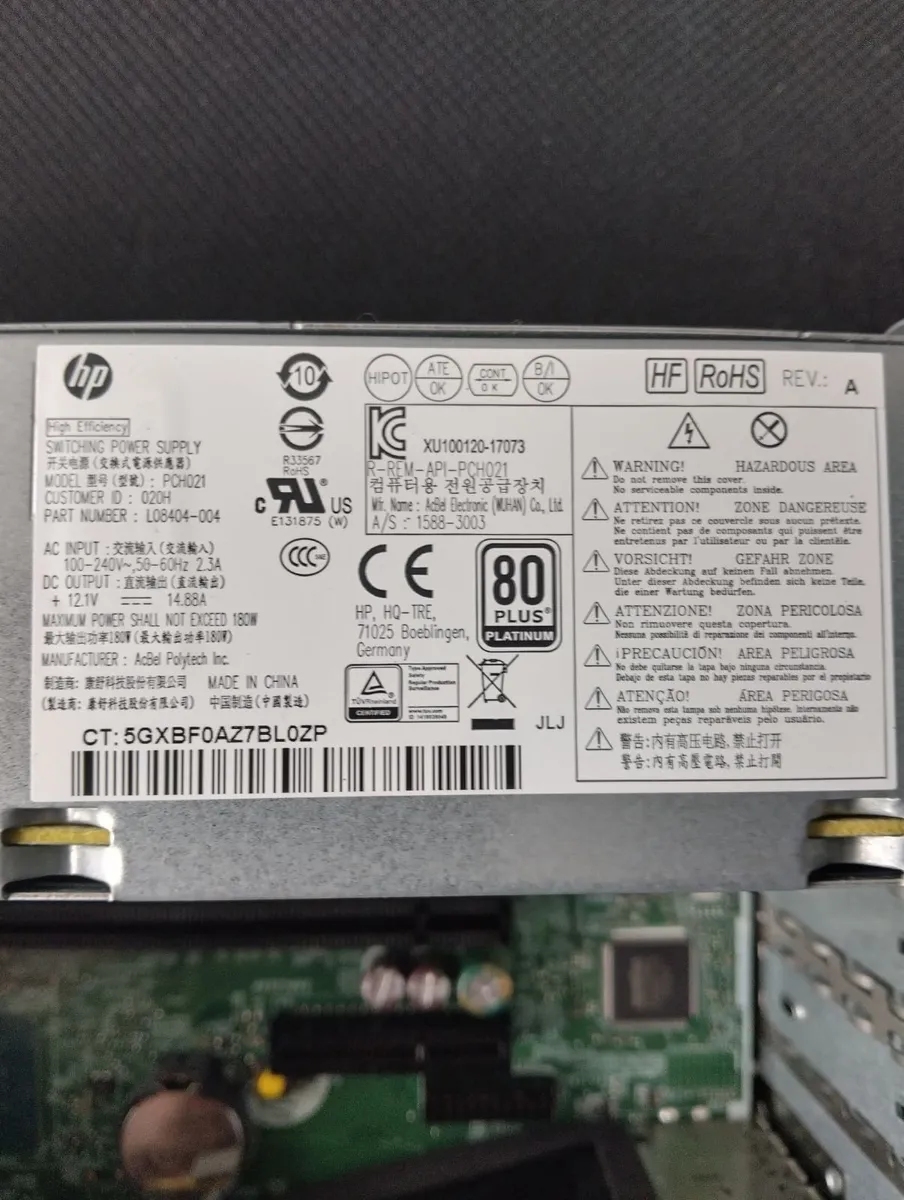 HP ProDesk 600 G4 SFF (i5 8th Gen) and power cable - Image 4