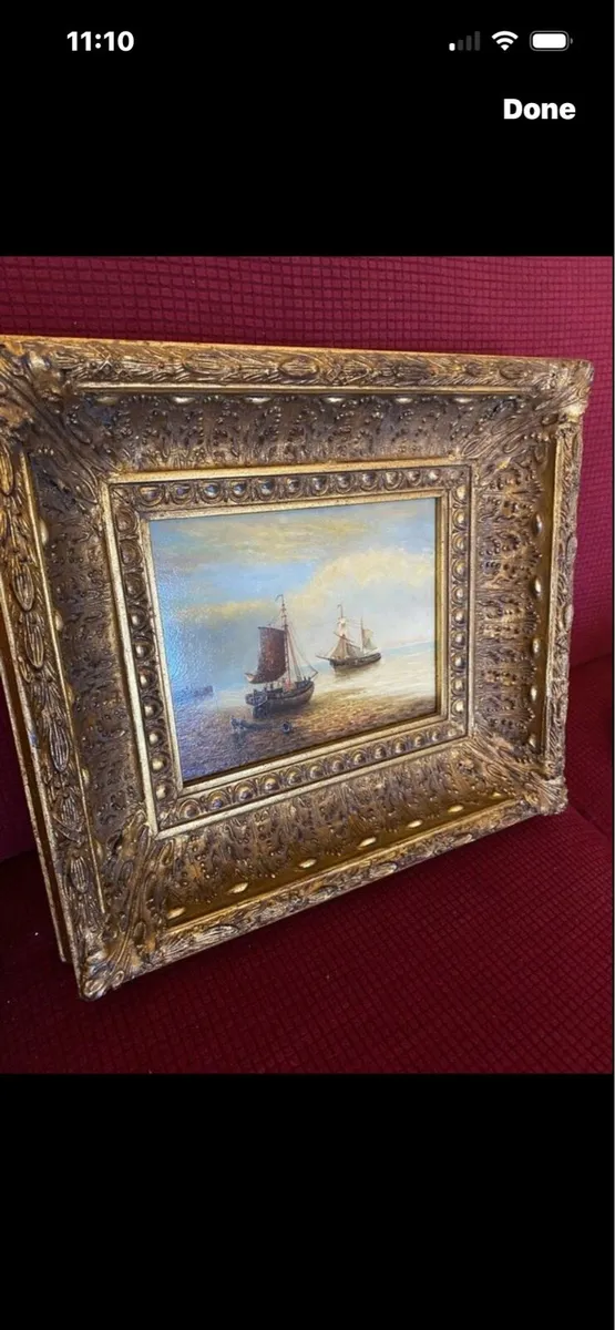 Vintage cool on Board Maritime Painting - Image 1