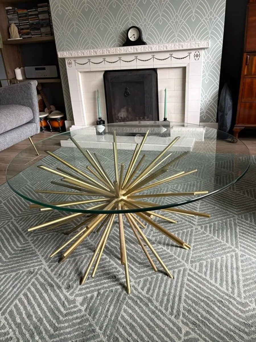 Stunning Glass & Gold Coffee table - Image 3