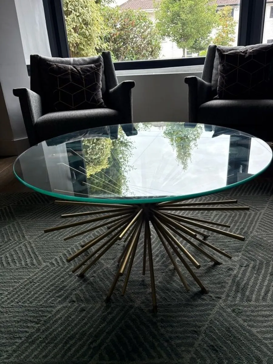 Stunning Glass & Gold Coffee table - Image 2