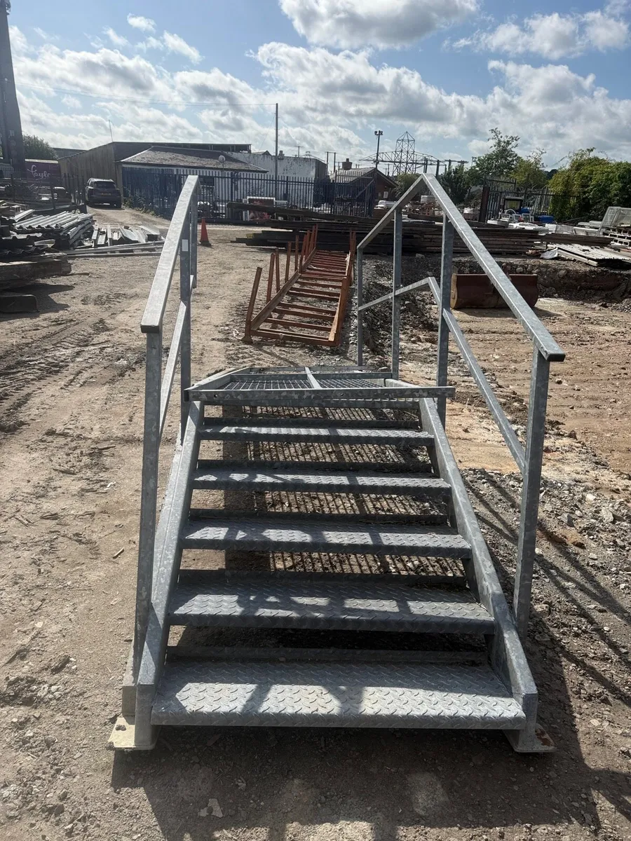 Galvanised stairs with landing - Image 2