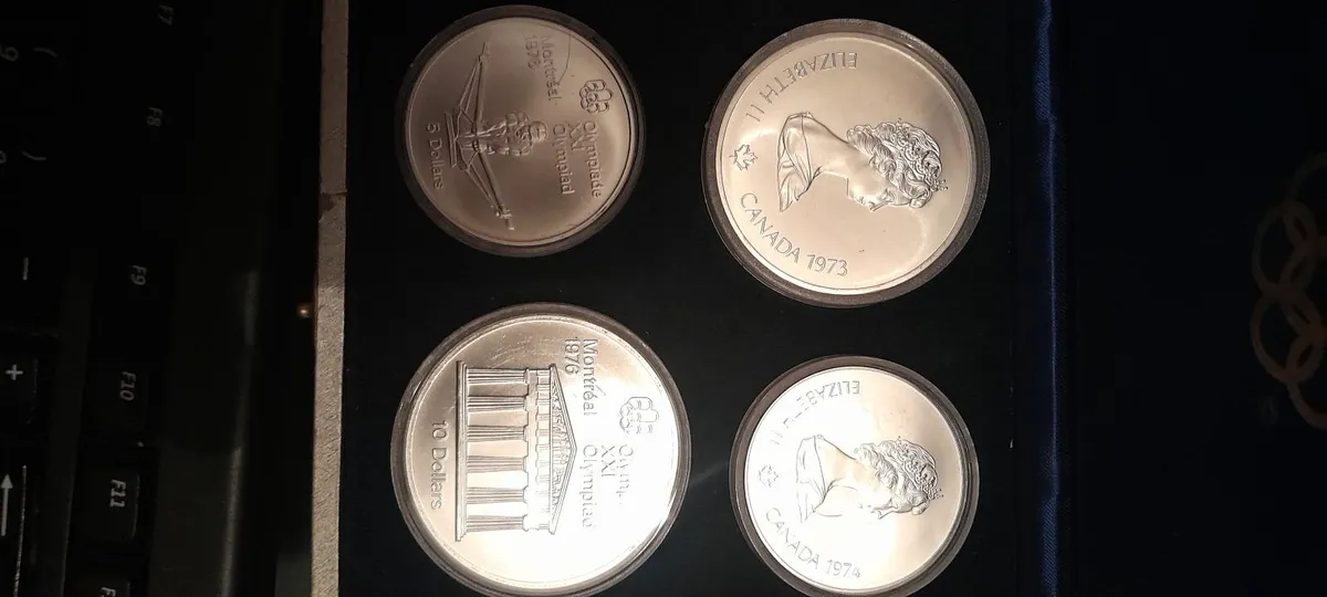 3x 1976 Olympics Silver Coins Display boxes - Image 3