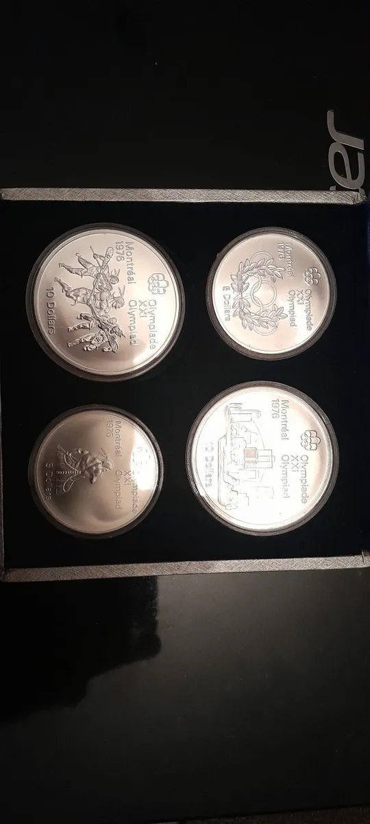 3x 1976 Olympics Silver Coins Display boxes - Image 4