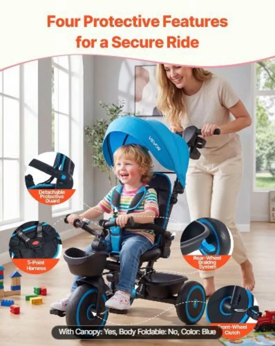 Toddler Tricycle & Stroller for 1-5 Year Old - Image 3