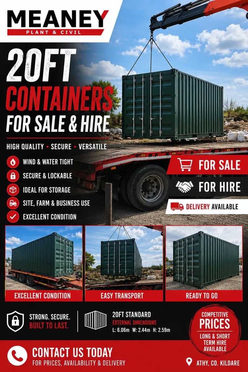 20ft Shipping Containers FOR HIRE/SALE! - Image 1